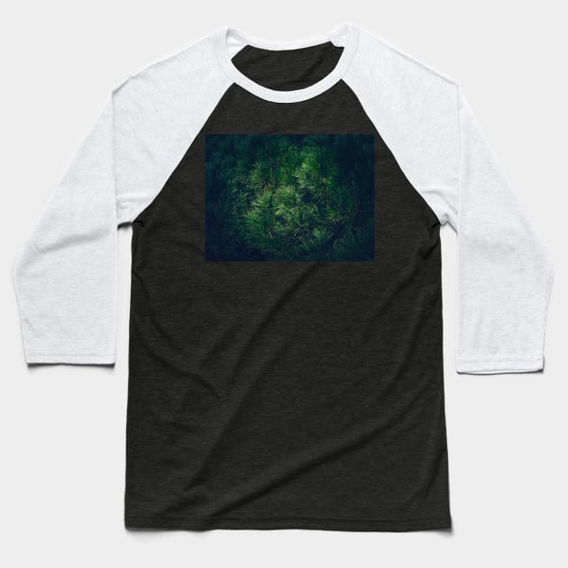 dark green pine texture Baseball T-Shirt by psychoshadow